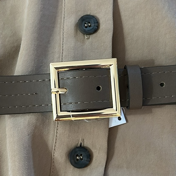 🎤🎉 Zara Beige Button Down Shirt Dress with Belt Sz XL - Picture 12 of 16